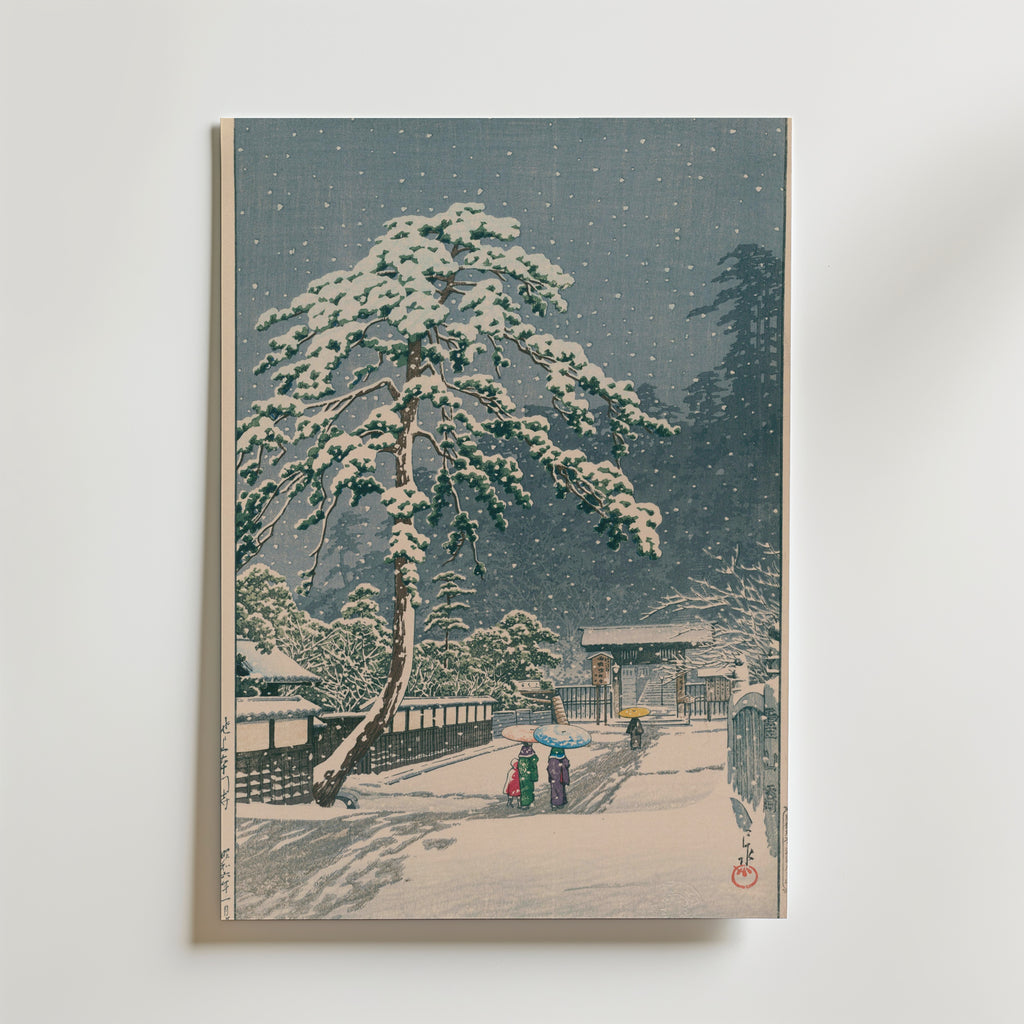 Hasui Kawase Honmon-ji Temple in Ikegami 1931 Poster – utan passepartout