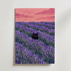 Hidden Cat Lavender Poster – canvas utan passepartout