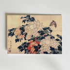 Katsushika Hokusai Peonies and Butterfly 1833 Poster – utan passepartout