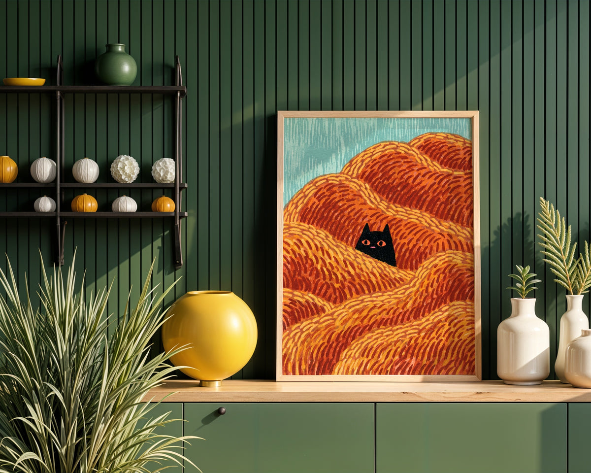 Hidden Cat Dunes Poster – i rum 1