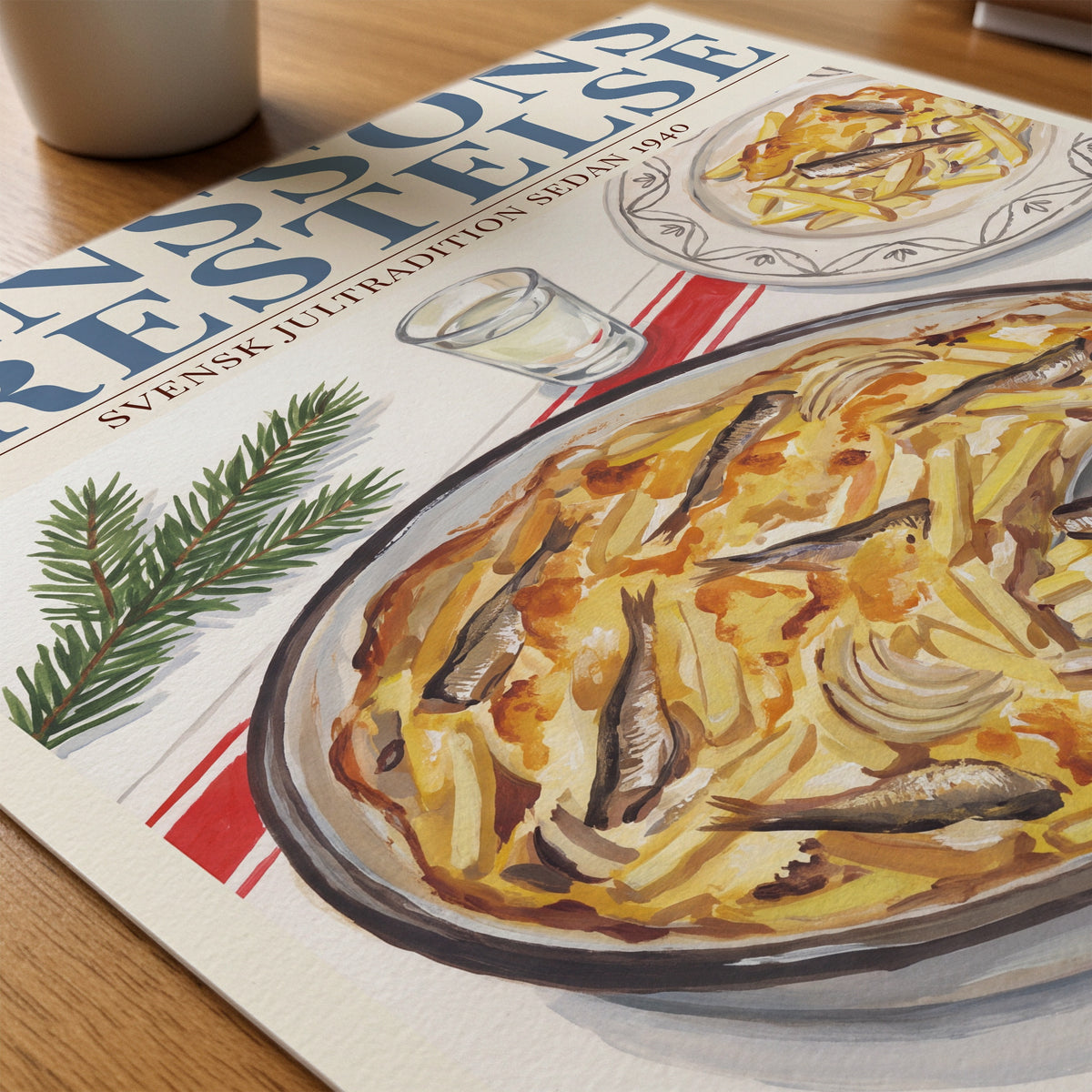 Janssons frestelse Poster – närbild på papper