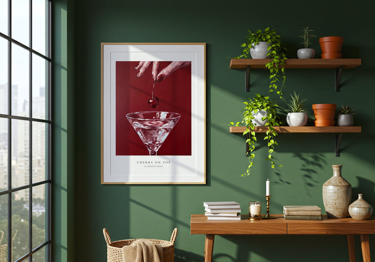 Velvet Cherry Drop Poster – i rum 1