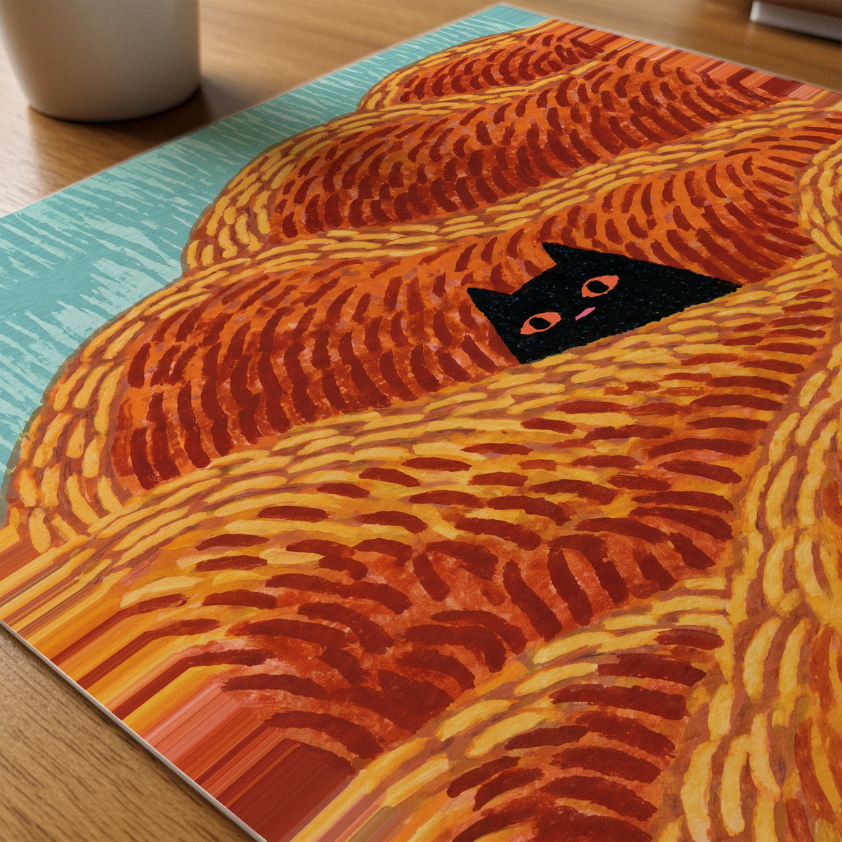 Hidden Cat Dunes Poster – närbild på papper