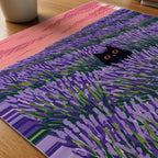 Hidden Cat Lavender Poster – närbild på papper