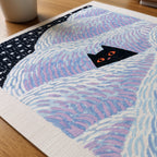 Hidden Cat Snowdrift Poster – närbild på papper