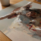 Longhorn Portrait Poster – närbild på papper