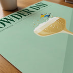 Powder Day Champagne Poster – närbild på papper