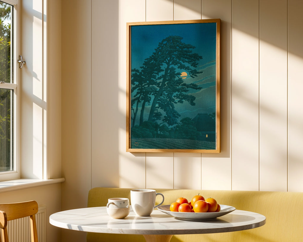 Hasui Kawase Moon at Magome 1930 Poster – i rum 2