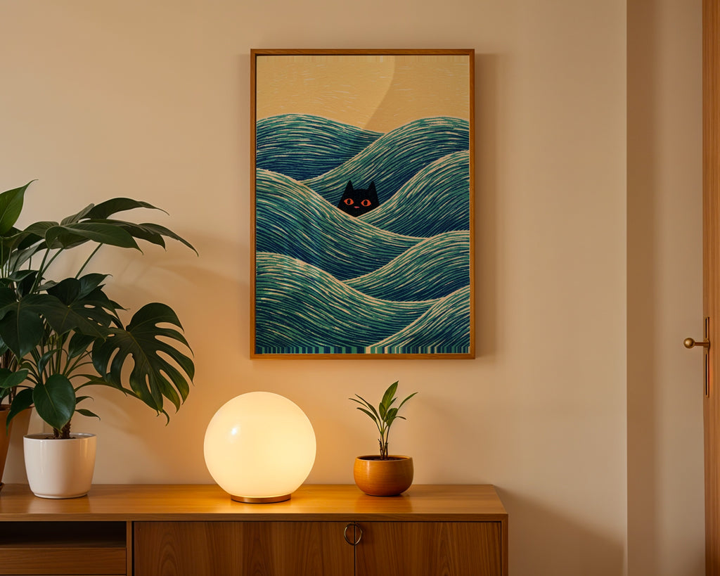 Hidden Cat Waves Poster – i rum 3