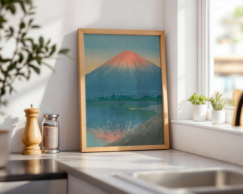 Hasui Kawase Daybreak over Lake Yamanaka 1931 Poster – i rum 5