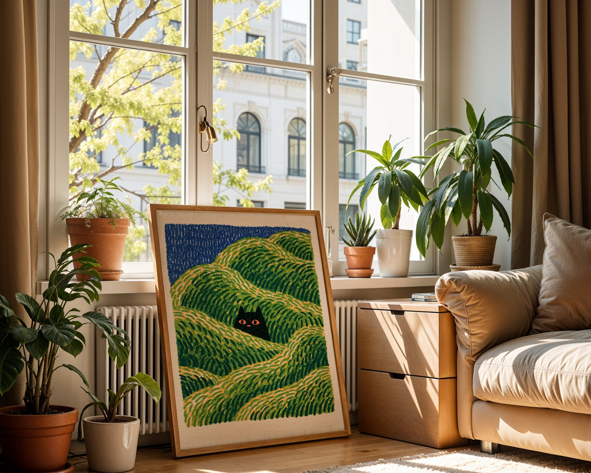 Hidden Cat Meadow Poster – i rum 5