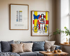 Piet Mondrian Composition with Red Yellow and Blue 1942 Poster – två posters i rum 1