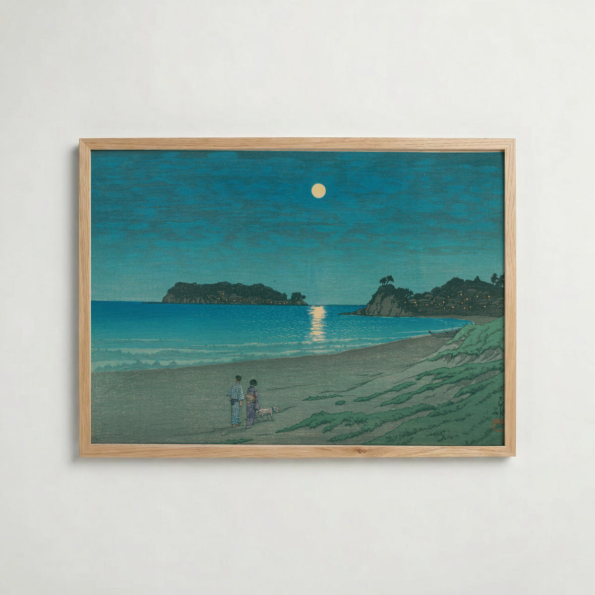Hasui Kawase Shichirigahama in Sagami Province 1930 Poster – ekram