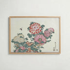 Katsushika Hokusai Chrysanthemums and Bee 1834 Poster – ekram