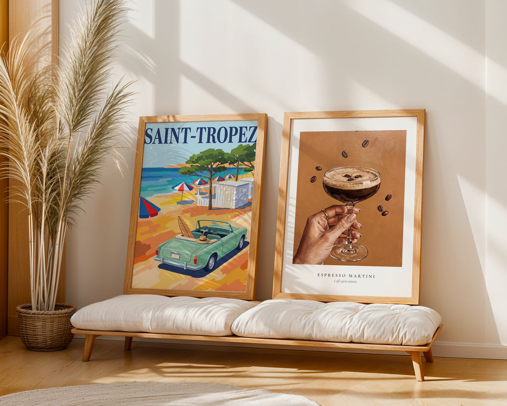 Espresso Martini Coupe Poster – två posters i rum 2