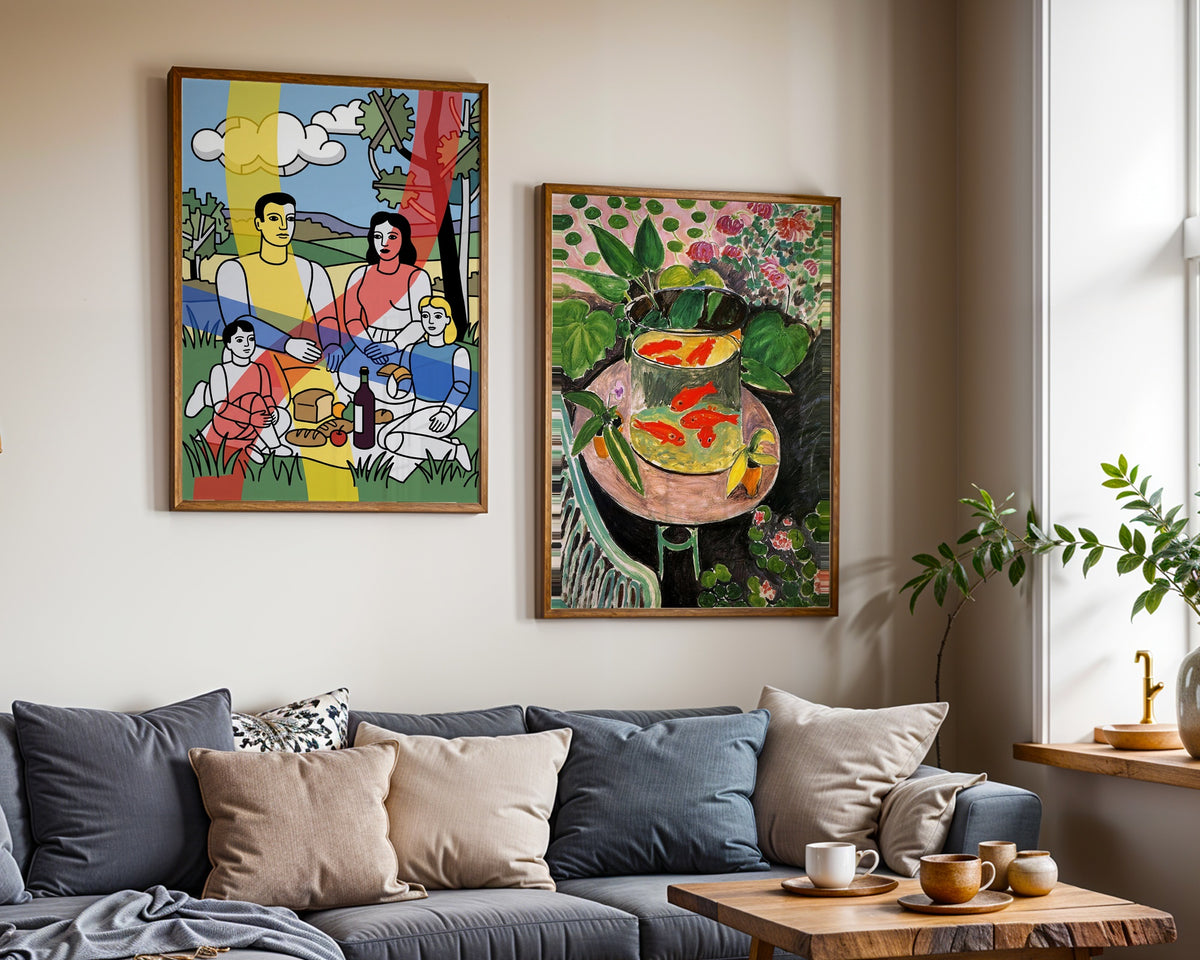 Fernand Leger Country Picnic Poster – två posters i rum 2