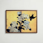 Katsushika Hokusai Hydrangea and Swallow 1834 Poster – valnötsram
