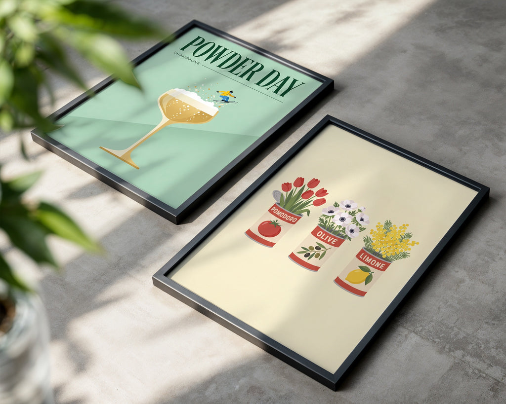 Pantry Bloom Trio Poster – två posters i rum 3