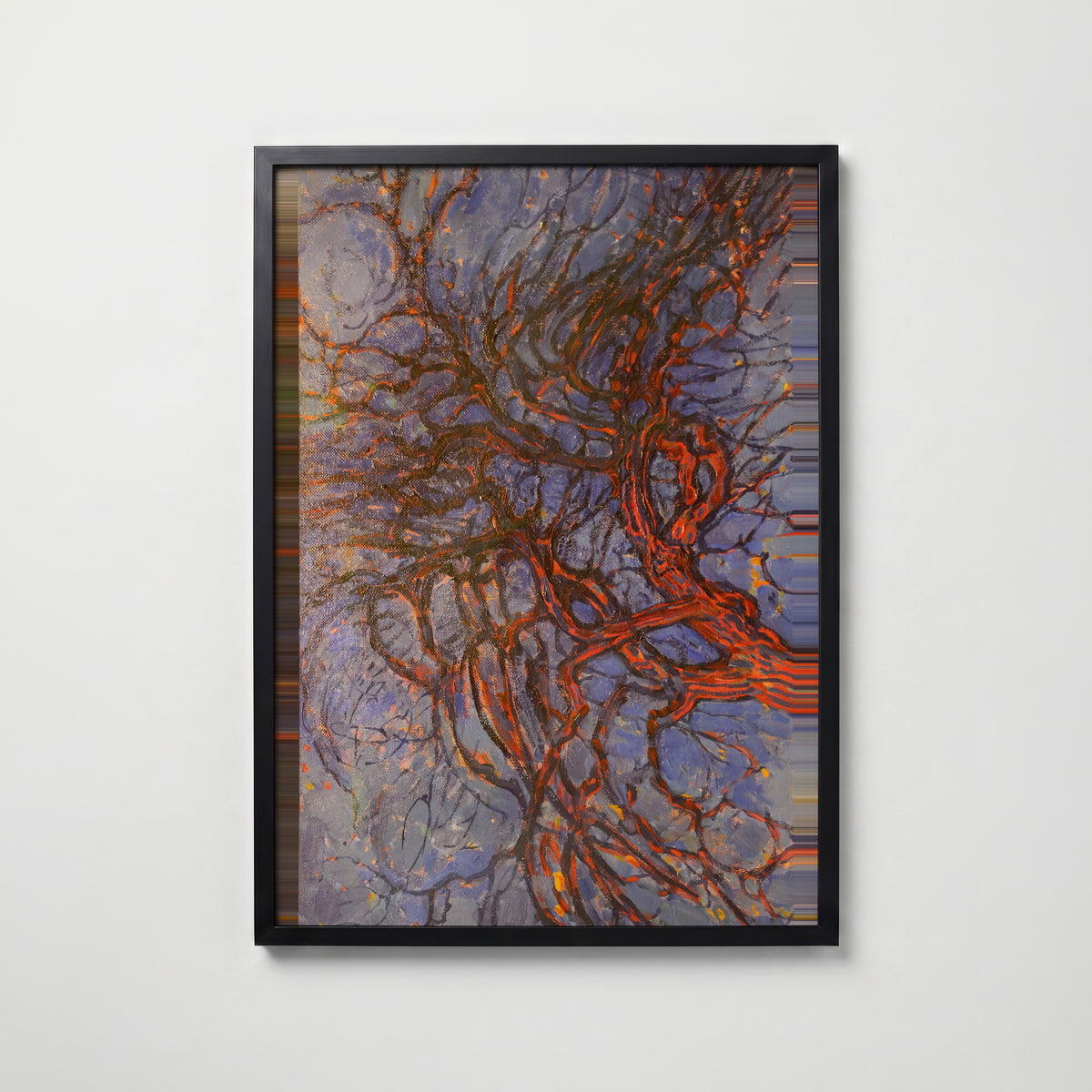 Piet Mondrian Evening Red Tree 1910 Poster – svart ram