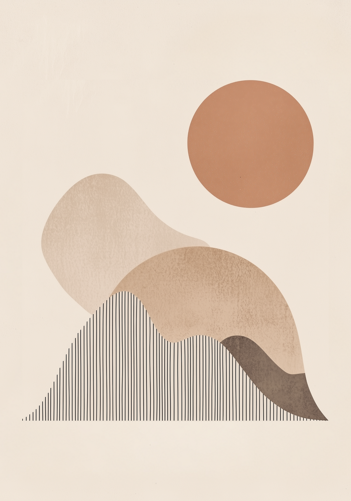 Terracotta Sun Horizon poster visad rakt fram – Bozetto affisch i hög tryckkvalitet