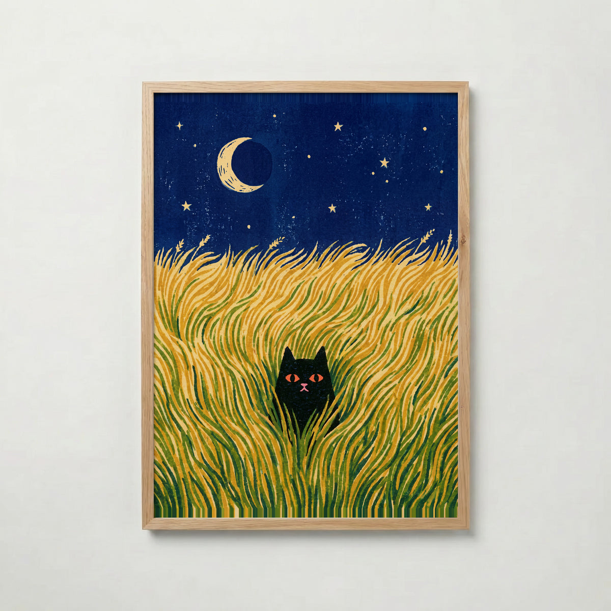 Hidden Cat Moonfield Poster – ekram