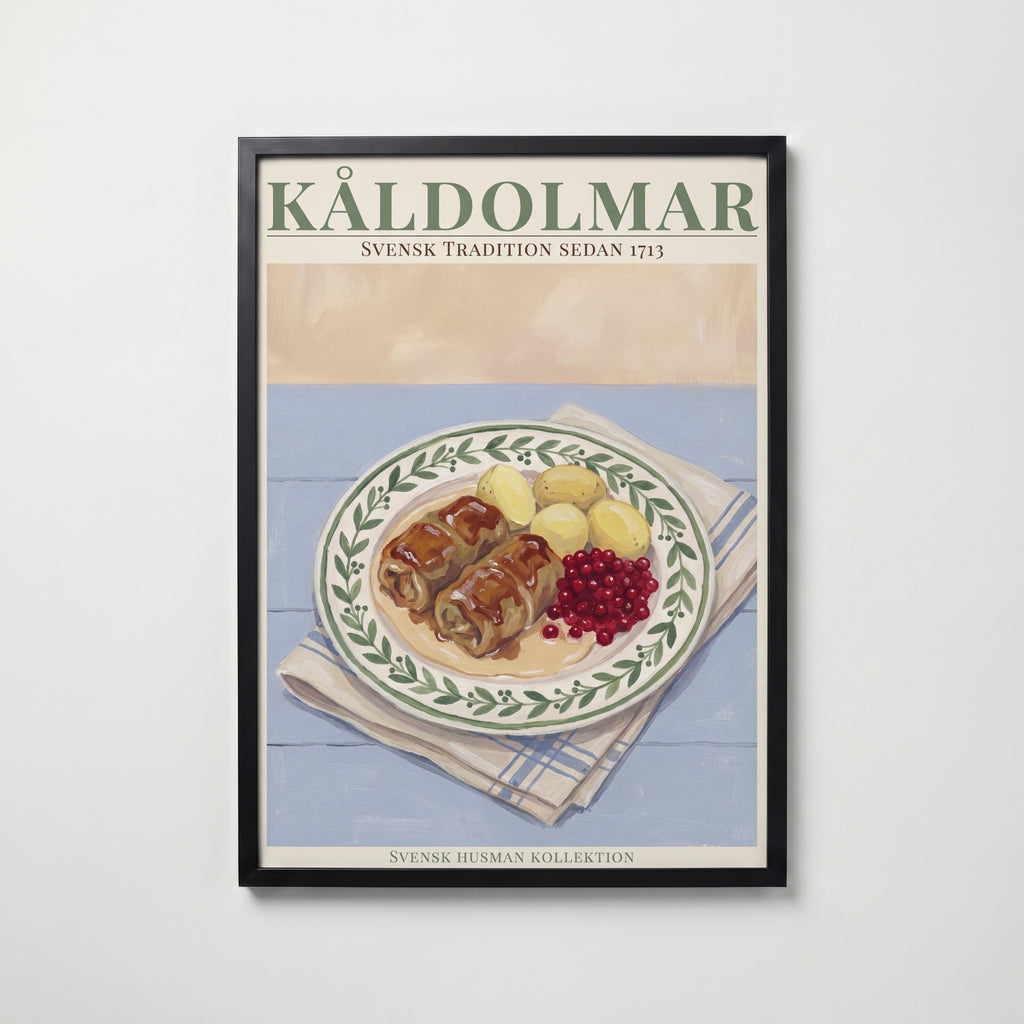 Kåldolmar Poster – svart ram