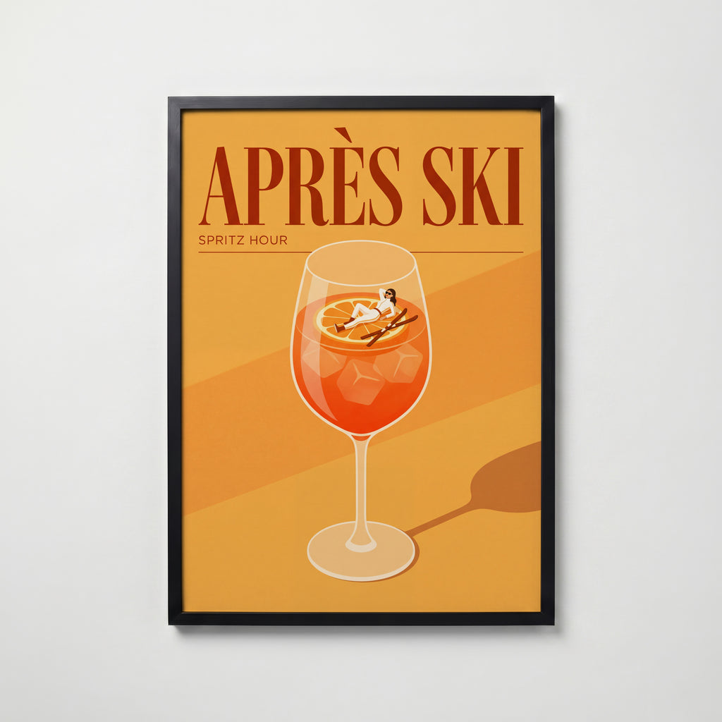 Après Ski Spritz Hour Poster – svart ram
