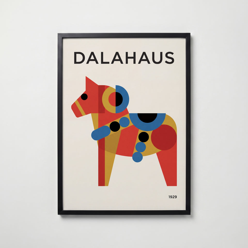 Dalahaus Poster – svart ram