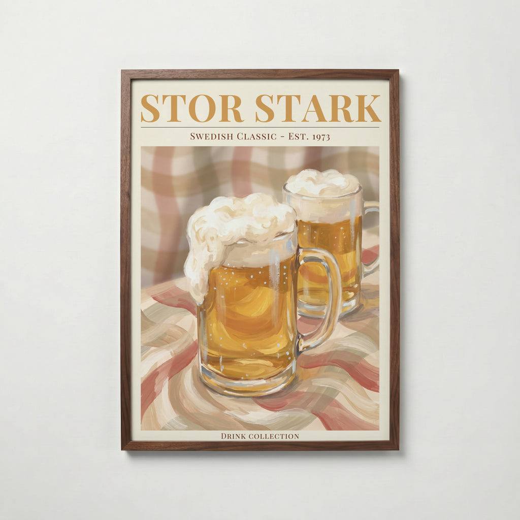 En Stor Stark Öl i valnötsram med mörkt trä – köp enkelt hos Bozetto i hög kvalitet