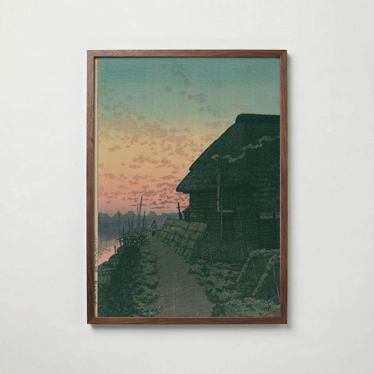Hasui Kawase Sunset at Morigasaki 1932 Poster – valnötsram