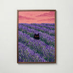 Hidden Cat Lavender Poster – valnötsram