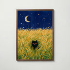 Hidden Cat Moonfield Poster – valnötsram
