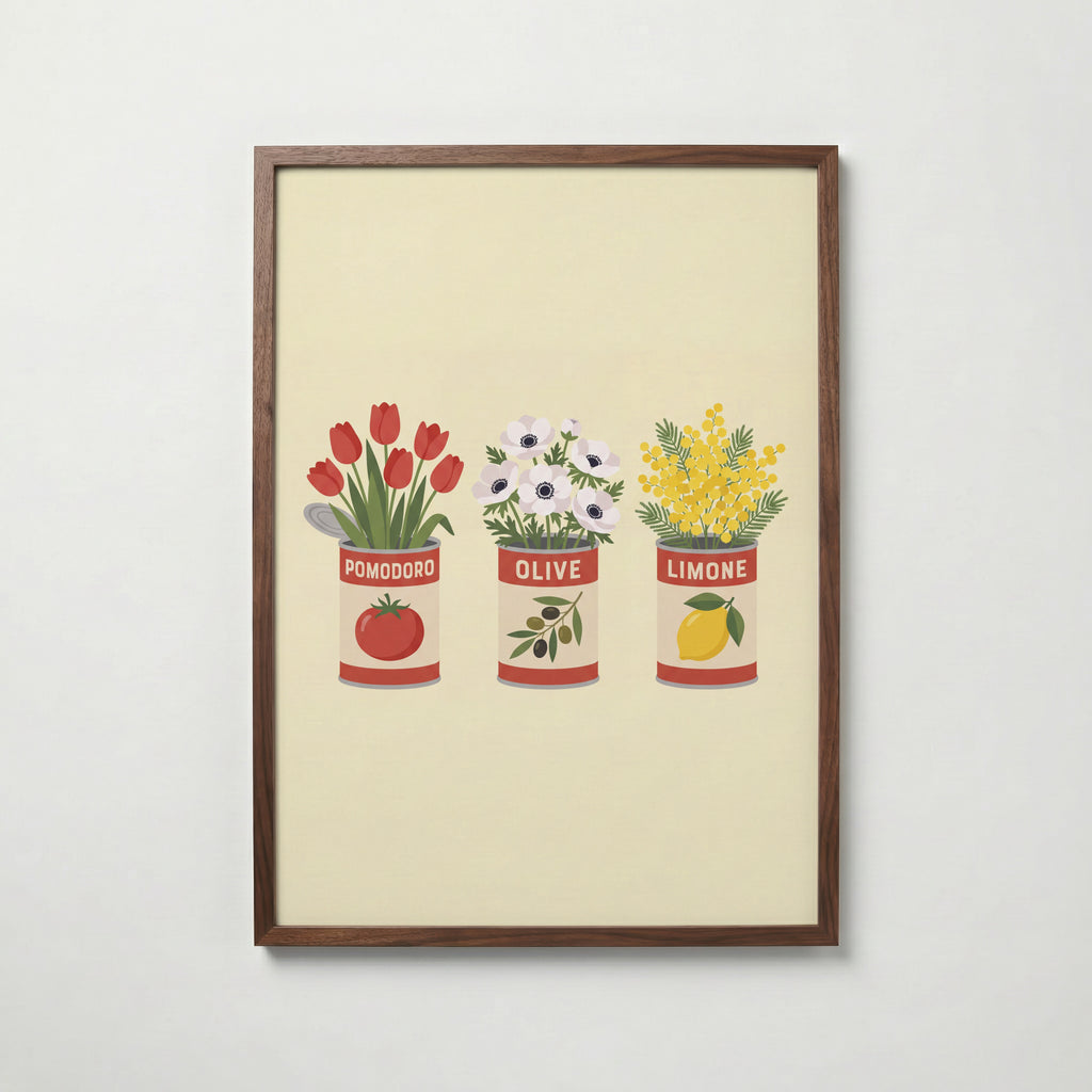 Pantry Bloom Trio Poster – valnötsram