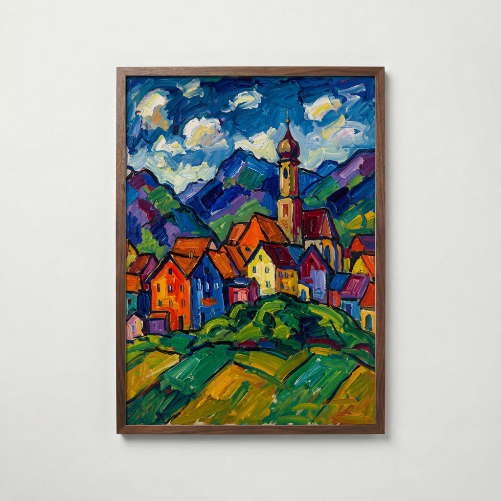Wassily Kandinsky Village in Murnau Poster – valnötsram