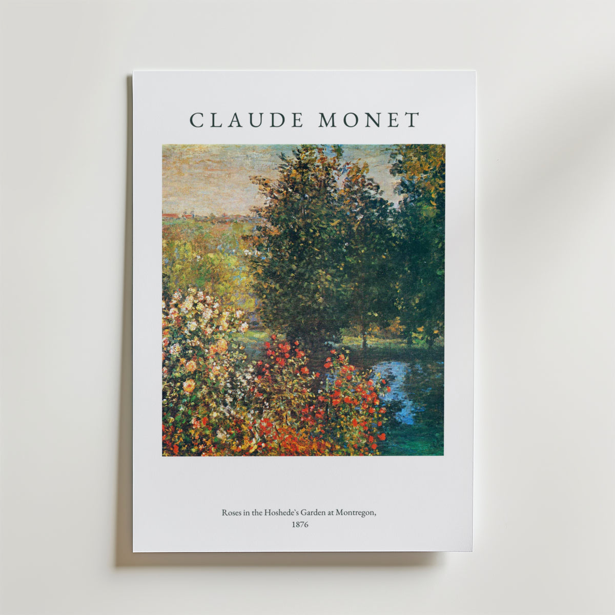 Claude Monet Garden At Montregon affisch på neutral bakgrund – poster från Bozetto