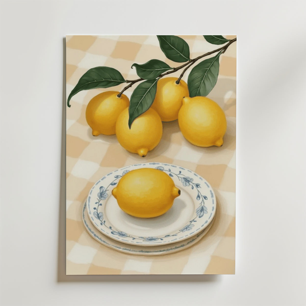 Lemon Picnic No.2 – stilfullt konsttryck från Bozetto, tryckt på matt finpapper i hög tryckkvalitet