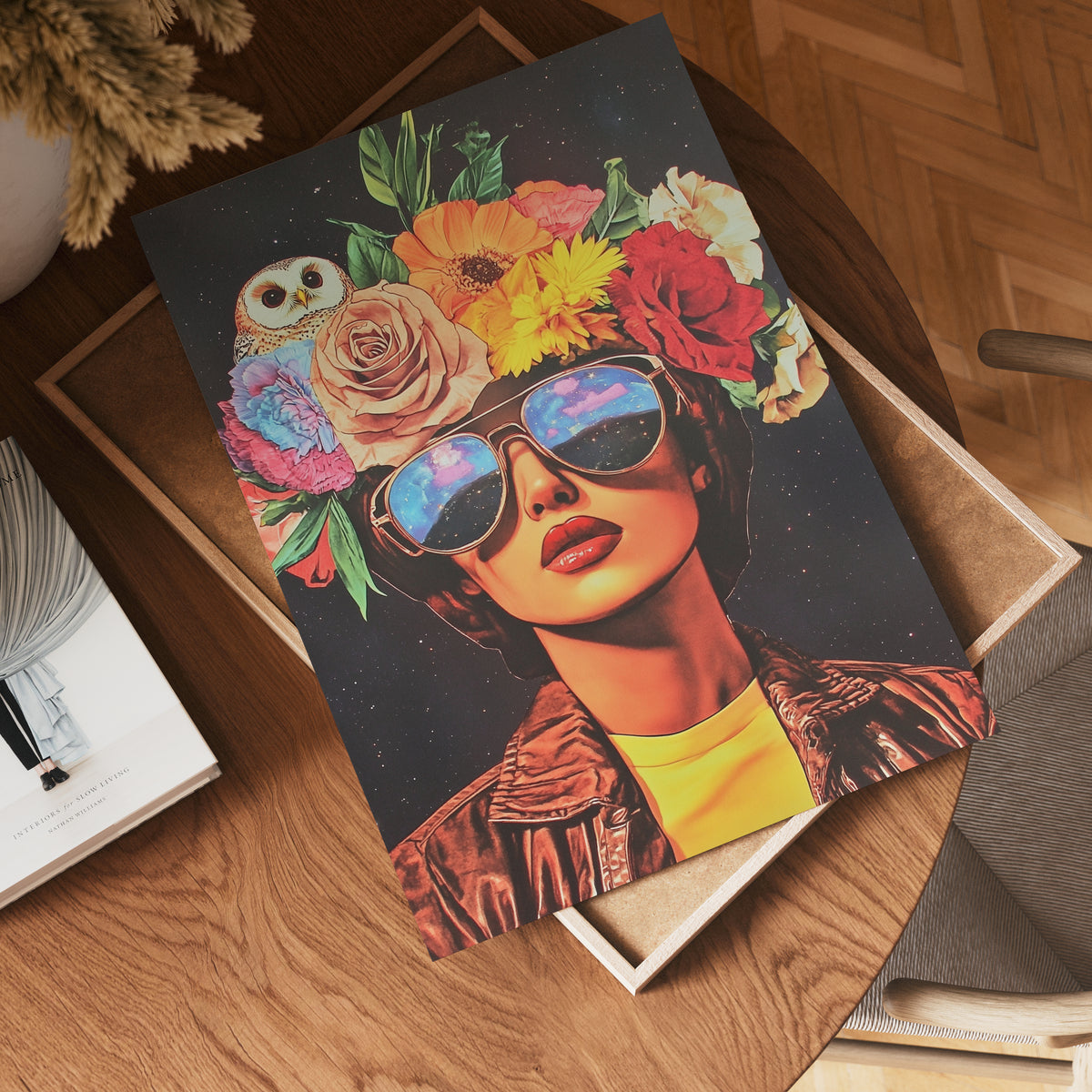 Floral Eyewear Portrait – affisch med stilfullt motiv från Bozetto i hög kvalitet