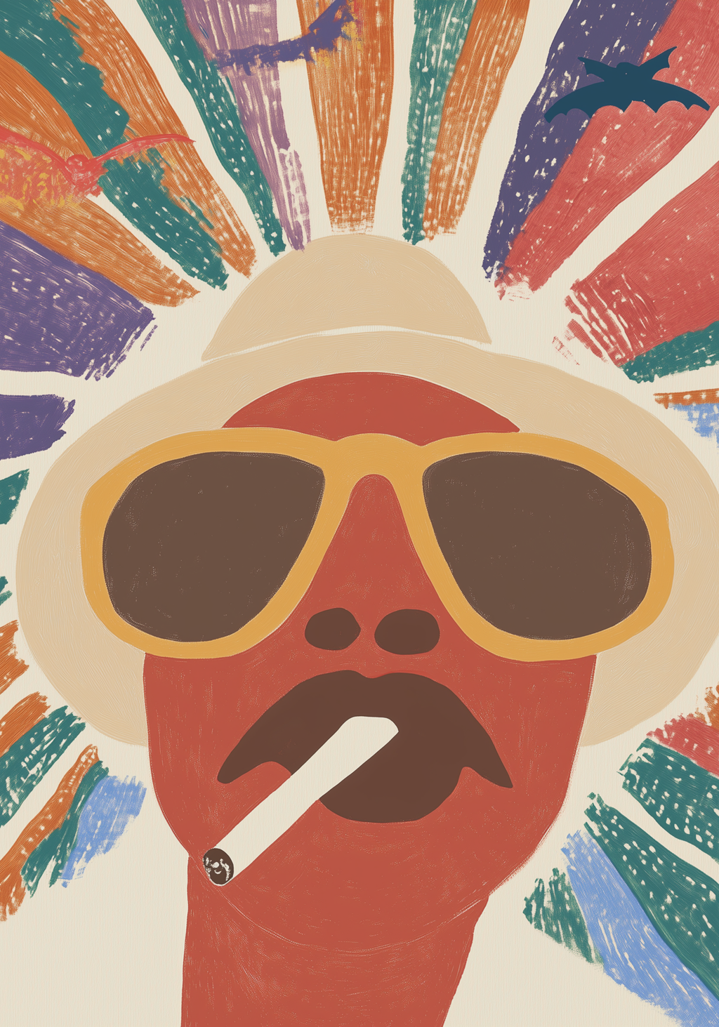 Fear and Loathing Retro poster visad rakt fram – Bozetto affisch i hög tryckkvalitet