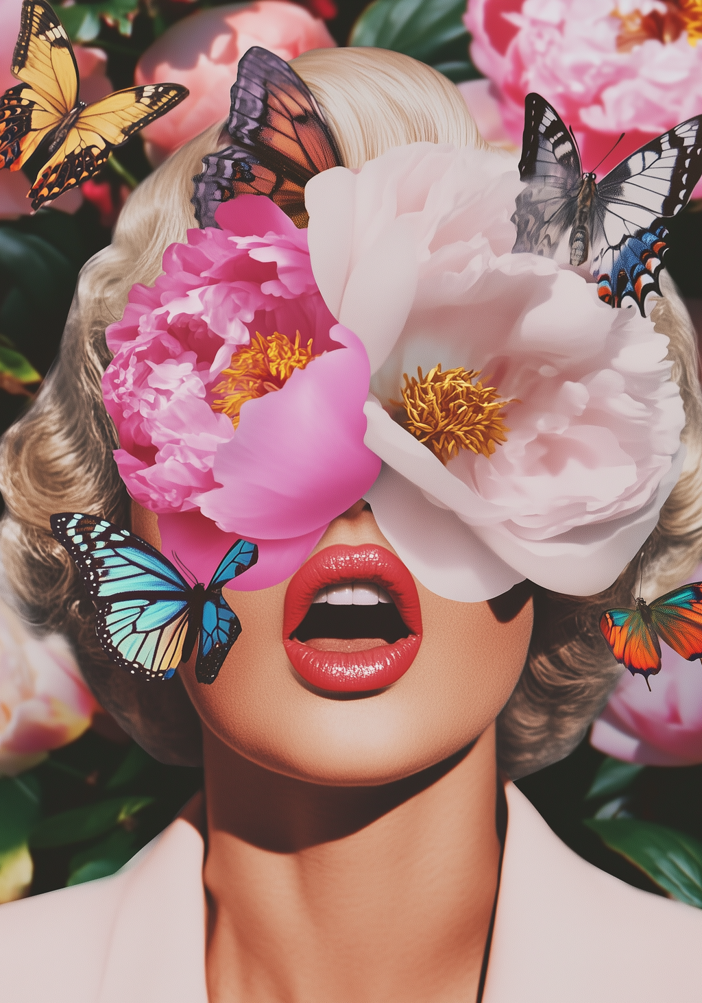 Floral Butterfly Eyes – affisch med snyggt motiv, köp enkelt hos Bozetto i flera storlekar