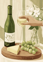 Grapes And Wine – affisch med snyggt motiv, köp enkelt hos Bozetto i flera storlekar