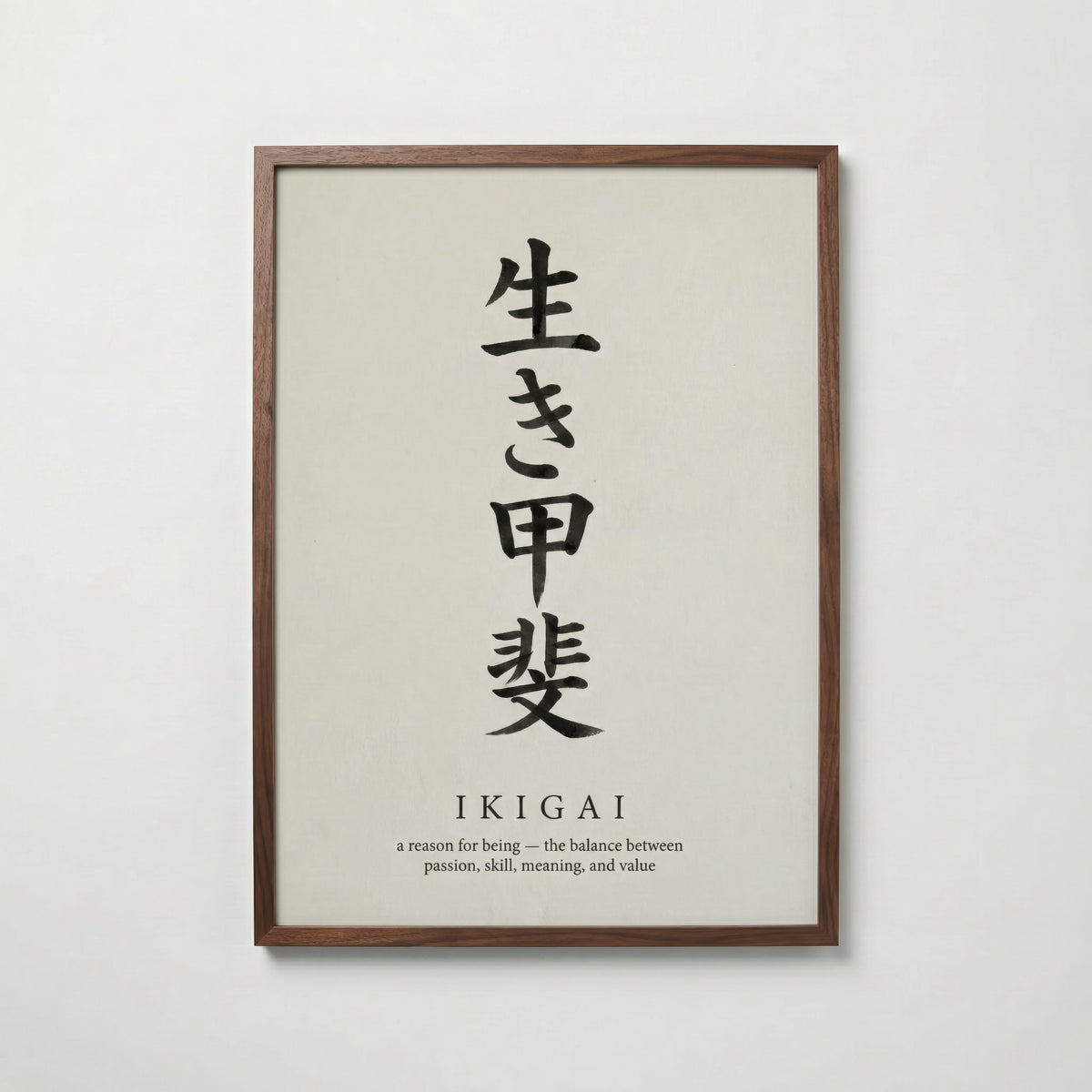 Ikigai Minimal poster visad rakt fram – Bozetto affisch i hög tryckkvalitet i hög tryckkvalitet