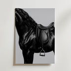 Black Stallion Saddle Poster – canvas utan passepartout