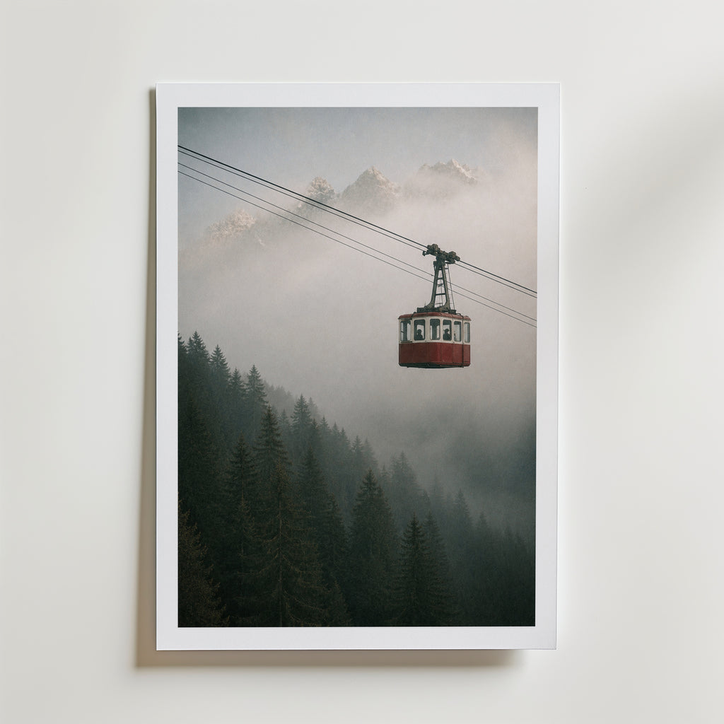 Cable Car in the Mist Poster