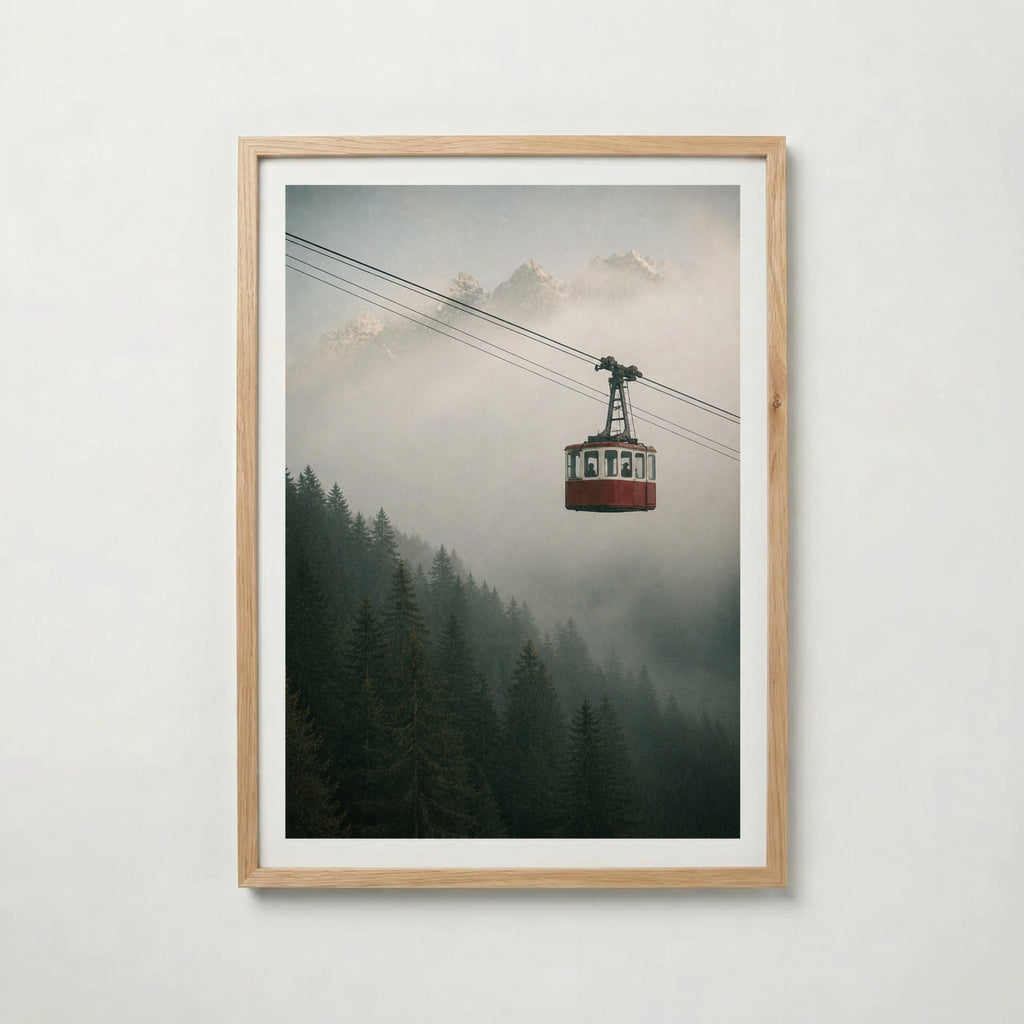 Cable Car in the Mist Poster