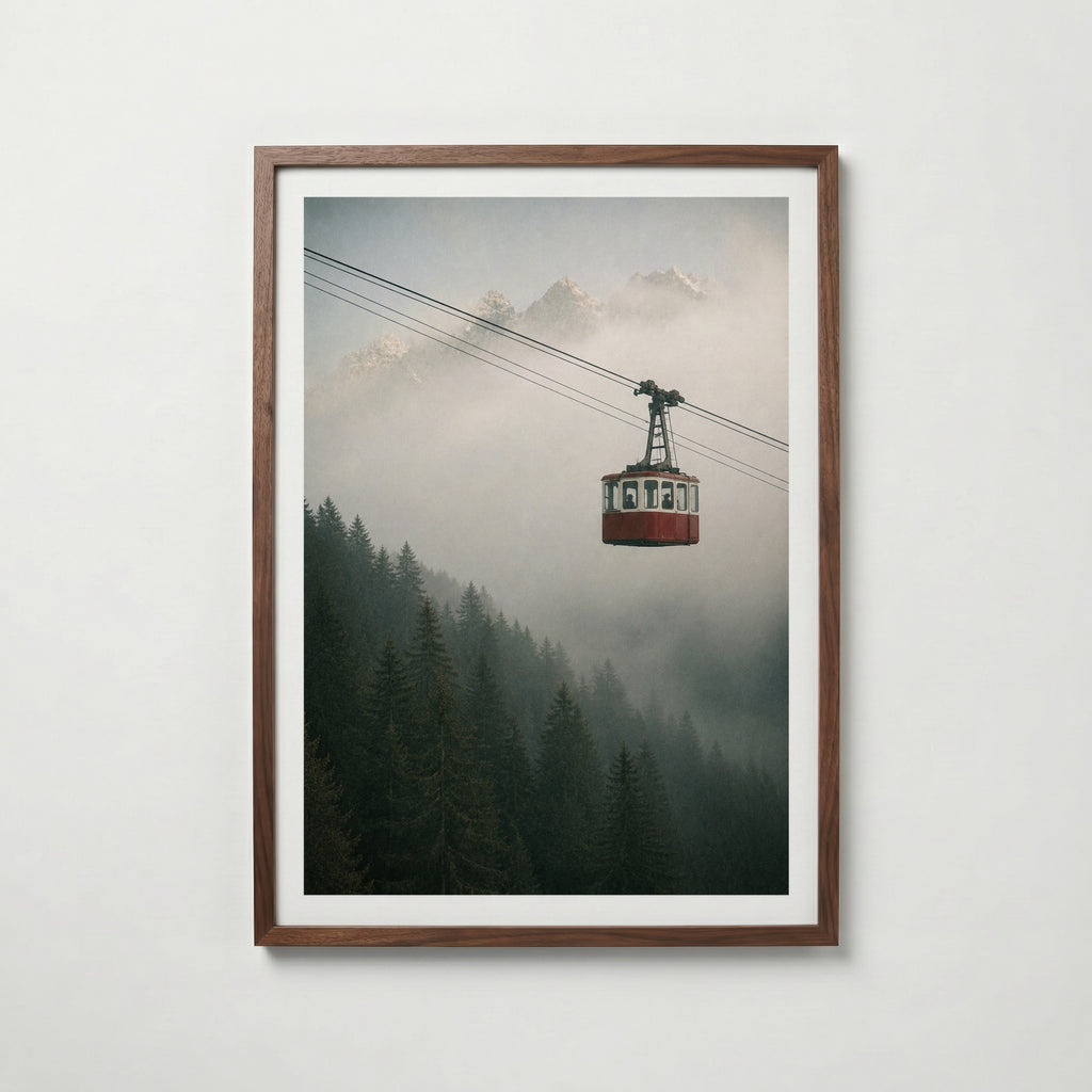 Cable Car in the Mist Poster