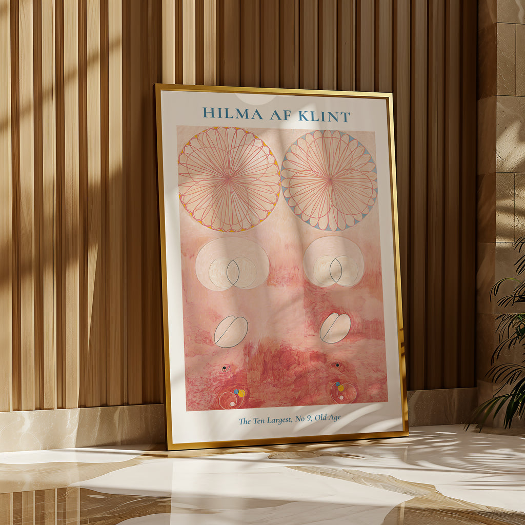 Mockup av Hilma af Klint The Ten affisch på vägg – köp enkelt hos Bozetto i hög kvalitet