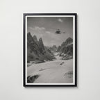 Helicopter Over the Dolomites Poster