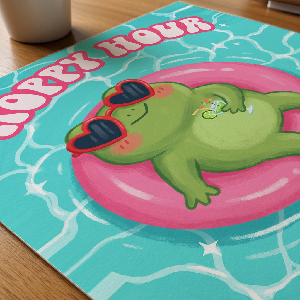 Hoppy Hour Poster – närbild på papper