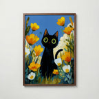 Midnight Meadow Cat – köp enkelt hos Bozetto konsttryck i hög kvalitet i hög kvalitet