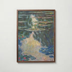 Claude Monet Water Lilies Green 1907 affisch i valnötsram – mörkbrun inramning med lyxig känsla, Bozetto
